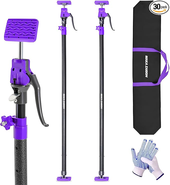 Quality Steel Adjustable Cabinet Jack Support Pole, Quick Support Rod & Cargo Bars, Drywall Jack, Zipwall Dust Barrier System, 3rd Hand Support System 154LB, Extend from 49.2-114.2 in, 2-Pack