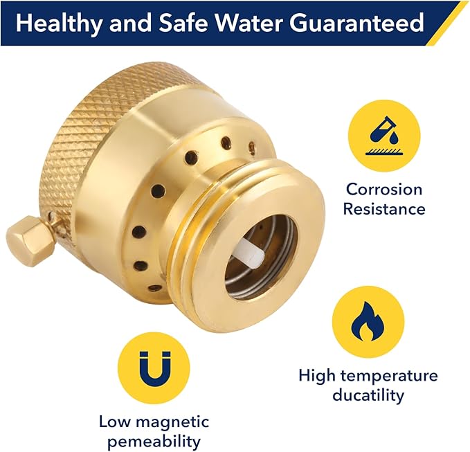 3/4 Inch FHT x 3/4 Inch MHT Brass Hose Bib Backflow Preventer,Vacuum Breakers Outside Faucet, Garden Hose Bib for Outdoor Faucet（15 pack）