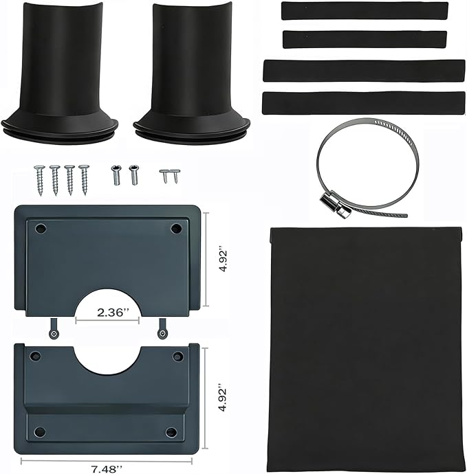 HVAC Wall Penetration Cover & Line Set Cover Kit - Professional Seal and Protection Sleeve for Indoor & Outdoor Mini Split Air Conditioner Pipes Outlet Retrofit 2-3/8", Gray