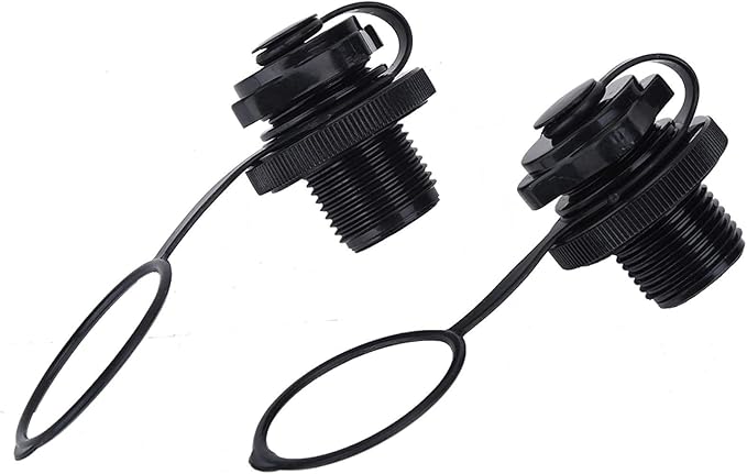 2Pcs Inflatable Boat Valve, Inflatable Boat Spiral Air Plug, Air Mattress Kayak Raft Plug Replacement Screw Air Valve Boston Valve for Rubber Dinghy Pool Airbeds