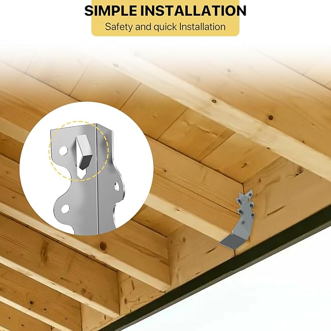 50 pcs 2x6 Joist Hanger,LU26 20 Gauge Double Shear Face Mount Joist Hanger,Hurricane Ties for Rafters Tie Brackets Great for Floor Deck and Ceiling Joists