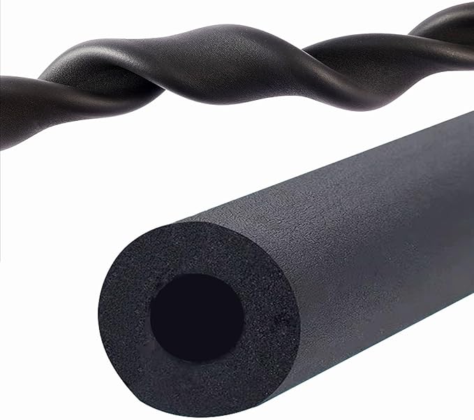 Pipe Insulation Foam Tube, Pipe Cover Wrap Roll Bar Padding Black Pool Noodles Rubber Plastic Insulation Lagging Wrap for Fitness, Tools Handle Support 1.8/2m Length(ID60mmxT20mmx2m)