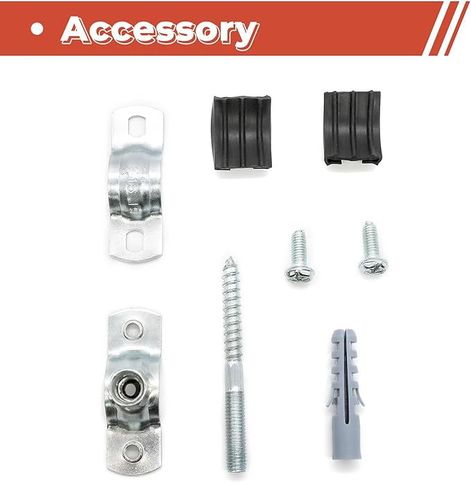 2 Pcs 4.9-5.1 Inch Split Ring Pipe Hanger, 125-130mm Heavy Duty Adjustable Pipe Bracket Clamp with Screw & Expansion Tube, Wall Ceiling Mount Combination Thread M8/M10 Metal Pipe Clamps