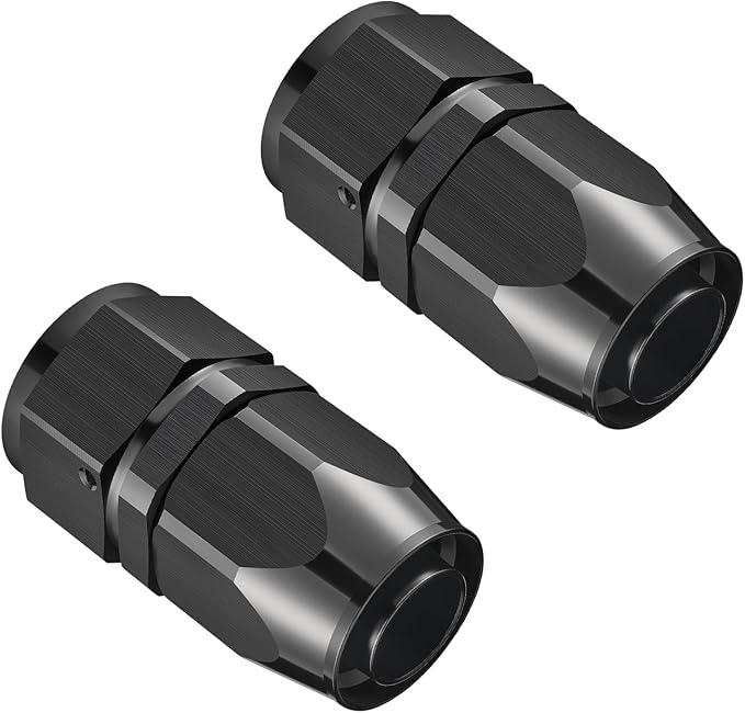 EVIL ENERGY 16AN Hose End Fitting Straight Swivel for CPE Braided Hose Black 2PCS