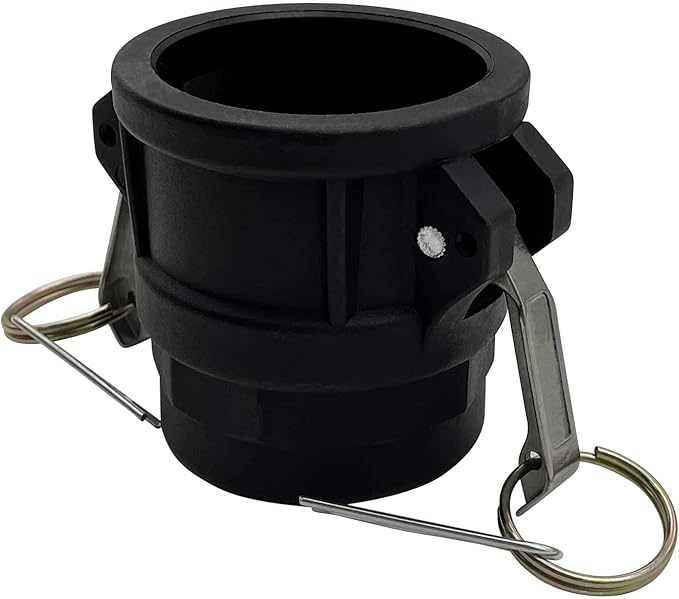 BITOBITOTU 2PCS Camlock Fittings Poly NPT D-150 1-1/2" Type D Standard Couplings Cam lock Fittings Polypropylene Cam Groove Fitting Female Camlock with Female Threads (1.5 inch, Type D)