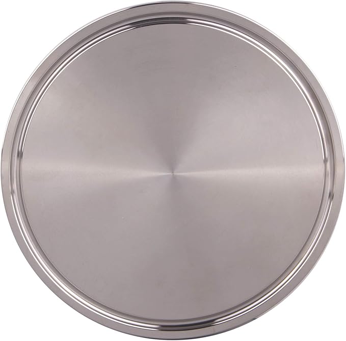 DERNORD Stainless Steel 304 Sanitary Fitting Clamp End Cap fits Tri-Clamp Ferrule Flange (3.5" (89mm) Tube OD)