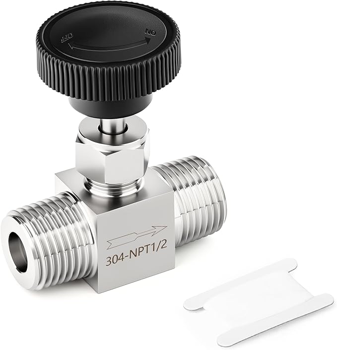 TAISHER 1PCS 304 Stainless Steel Straight Needle Valve 3/4" NPT Male For Flow Control Water Gas Oil