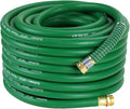 75FT 5/8 Heavy Duty Rubber Garden Hose - 200psi Working, 1000psi Burst - Hot/Cold Water - Five-Layered Braiding for Durability - Versatile for Gardening, Agriculture, Construction(Green)