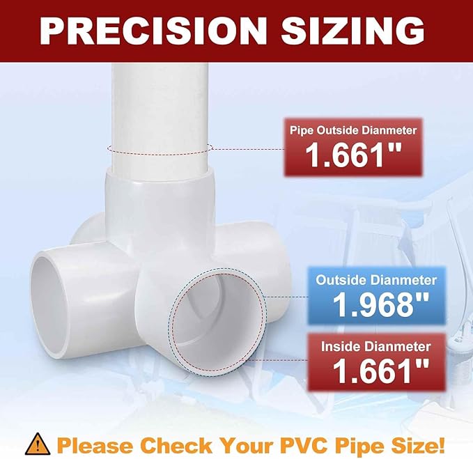 4Pcs 1 1/4" Elbow PVC Fitting, Schedule 40 5-Way Cross Furniture Grade PVC Pipe Fitting, DIY Corner Elbow Connector for Building Furniture, Greenhouse Frame Connection