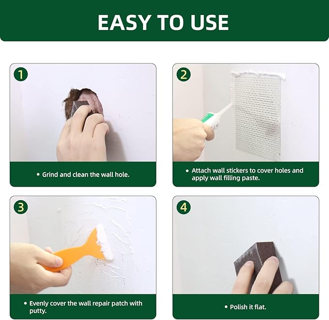 750g Wall Putty Hole Repair, Safe Wall Mending Agent, Drywall Repair Kit with Nozzle,Spackle for Drywall Paste, Easy to Fill Holes for Aluminum Metal Plaster Sheetrock Ceiling