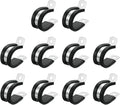 uxcell 7/8"(22mm) Cable Clamp, 304 Stainless Steel Rubber Cushioned Insulated Clamp R Shape Metal Clamp Tube Holder for Pipe Hose Wire Cord Installation 10Pcs