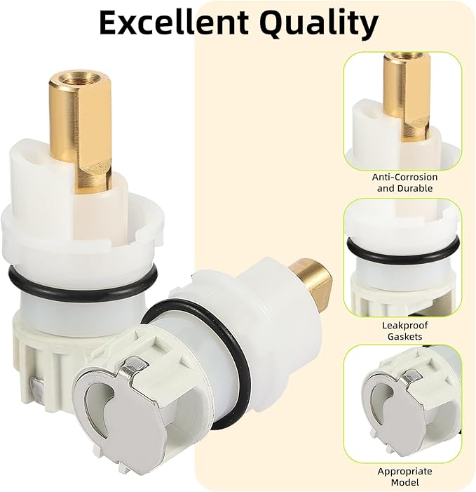 RP25513 Faucet Stem Replacement for Delta Two Handle Faucet Repair Kit, 2 Pack Cartridge Parts w/ RP4993 Seats & Springs, Includes RP24096 RP24097