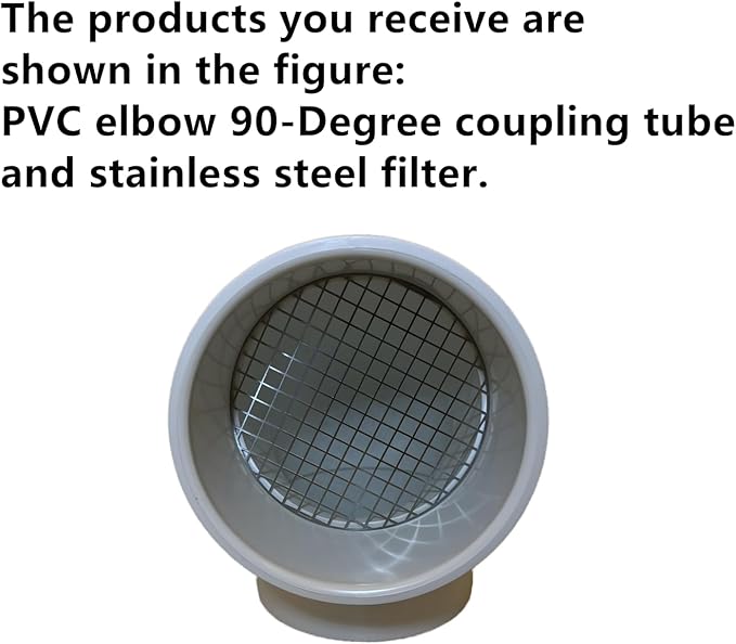 PVC Vent Cap 1 pcs 90-Degree for 4" Schedule 40,PVC Termination Cap,Vent Cover Screen,Round Furnace PVC Pipe Stainless Steel Roof Vent Cap,Installation not Required That PVC Elbow,or Coupling