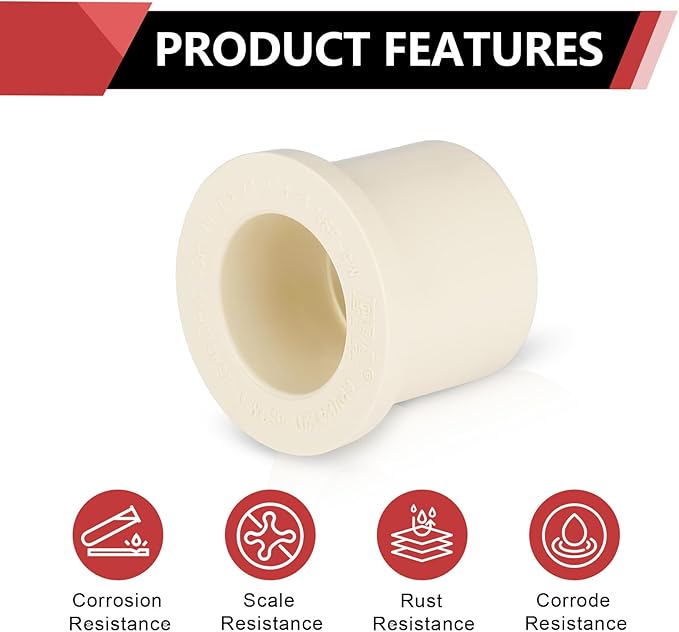 (100 Pack) EFIELD CPVC Reducing Bushing Fittings, 3/4" CTS Spigot x 1/2" CTS Slip (Socket),(CPVC043-20-100PCS)
