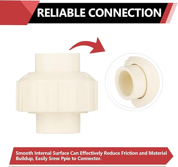 (20 Pack) EFIELD 1/2" Inch CPVC Slip Union, CTS x CTS Union Solvent Connection Fittings,(CPVC030-5-20PCS)