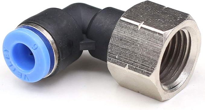CEKER 12mm Female Elbow 90 Degree Push to Connect Air Fittings, PL 12mm Tubing Od x 1/4" Npt Thread Pneumatic Push In Connectors Quick Connect Tube Fittings 2Packs