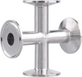 DERNORD 4 Way Cross Clamp Fits 1.5" Tri-clamp Sanitary Fitting Stainless Steel 304, 20mm Pipe OD