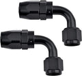 EVIL ENERGY 10AN Hose End Fitting 90 Degree Swivel for CPE Braided Hose Black 2PCS