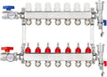 10-Loop Radiant Floor Heating PEX Manifold Stainless Steel Floor Heat Manifold Kit with for Hydronic Radiant Floor Heating