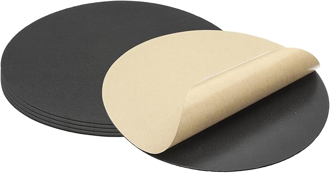 PATIKIL 9 Inch Diameter Lamp Base Felt 5Pack 2mm Thick Foam Adhesive Non-Slip EVA Protection Pad Mat for Lamp Furniture DIY Craft, Black