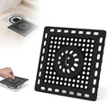 Hibbent Upgraded Shower Drain Hair Catcher, Shower Drain Cover for Bathroom Floor 4" Drain, Anti-Clogging Bathtub Drain Strainer, Stainless Steel Kitchen Sink Drain Strainer with Handle, Matte Black