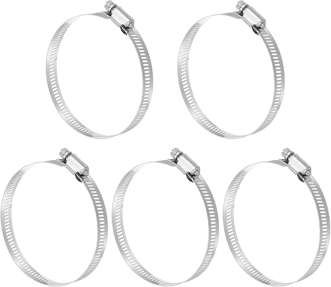MECCANIXITY 3 Inch Stainless Steel Hose Clamp, Worm Gear Clamp Adjustable 2 5/6"-3 3/4"(72-95mm) Fuel Line Hose Clamps Duct Clamp for Pipe Plumbing Automotive Mechanical (Pack of 5)