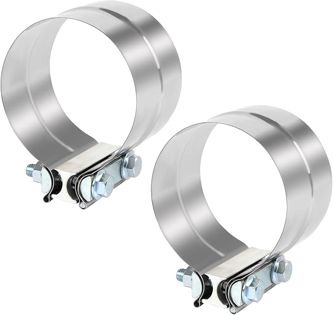 4 Inch Exhaust Pipe Clamp Lap Joint 4 In Exhaust Band Clamp Stainless Sleeve Coupler For Mufflers,Exhaust Pipe(2 PCS)