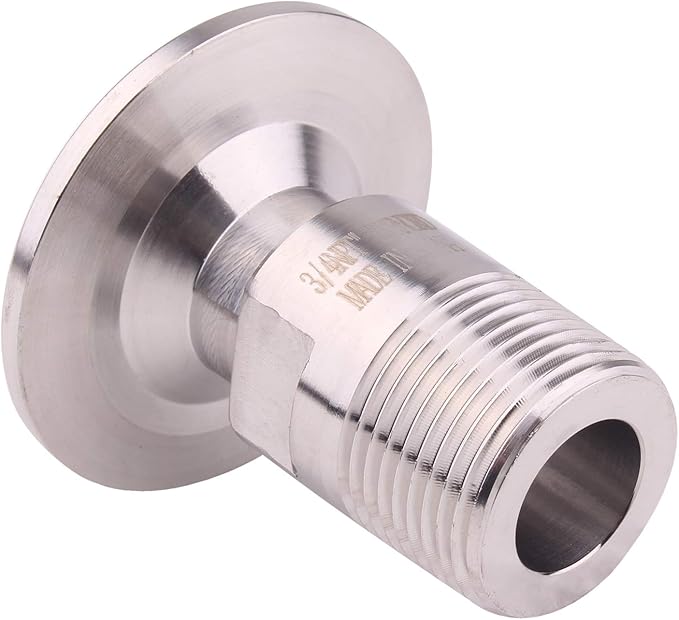 DERNORD 1.5'' Tri clamp Adapter to 3/4 inch MNPT Thread Ferrule Sanitary Pipe Fitting