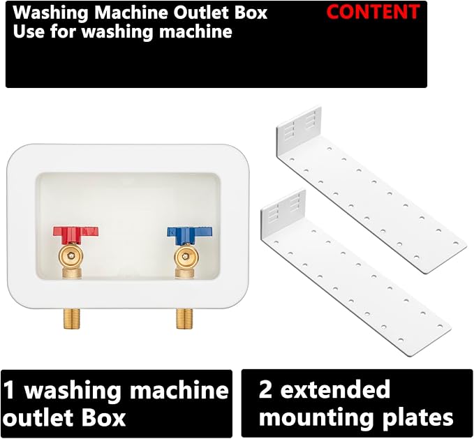 (1 Pack) Lidertik Washing Machine Outlet Box Sweat Thread with Center Drain, Inlet 1/2 inch Thread or Sweat x Outlet 3/4 inch Male Thread LI-XYJH-510-LK