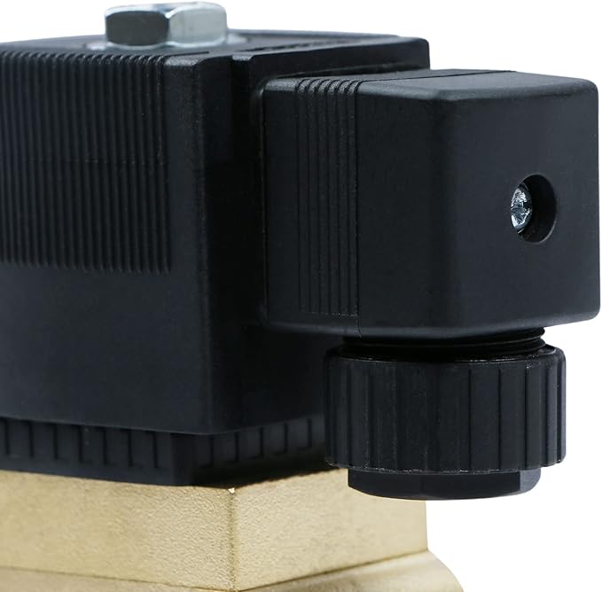 U.S. Solid 1/4" High Pressure Solenoid Valve, 12V DC, Brass, 50 bar, 300°F - Heat-Resistant, High-Pressure Valve for Industrial Use, Water, Gas, Oil and Fluid Control