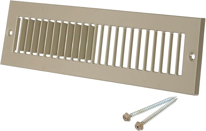 PATIKIL 2" x 12" Duct Opening Vent Cover, Toe Kick Vent Cover HVAC Toe Space Register Grille Return Air Grilles for Home Ceiling Wall Floor, Brown-Outer Size: 3.4" x 13.4"