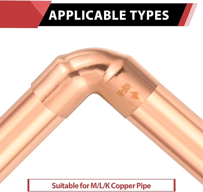 EFIELD 2" C X C Short Radius Copper 90 Degree Elbow, LF Copper Plumbing Fittings with Sweat Solder Connection,(COPPER078)