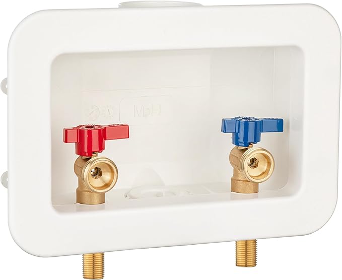 [1 Piece] Lingmfg Washing Machine Outlet Box 1/2 inch Sweat and Thread with 2 inch Central Drain, Connect 3/4 inch Washing Machine Hoses LING-WMOB-WO-WHA-1