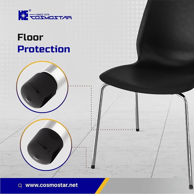 Cosmostar 1" Inch (25.4 mm) Round Rubber Hole Plugs - Durable Black End Caps for Metal Tubing, Fences, Chair & Furniture Legs | Easy Glide Protection & Secure