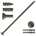 #14 x 8 Inch Deck Screws (190Pcs) 10lb. Carbon Steel, Green, Flat Head, Rust Resistant epoxy Coated, with T30 Star Bit