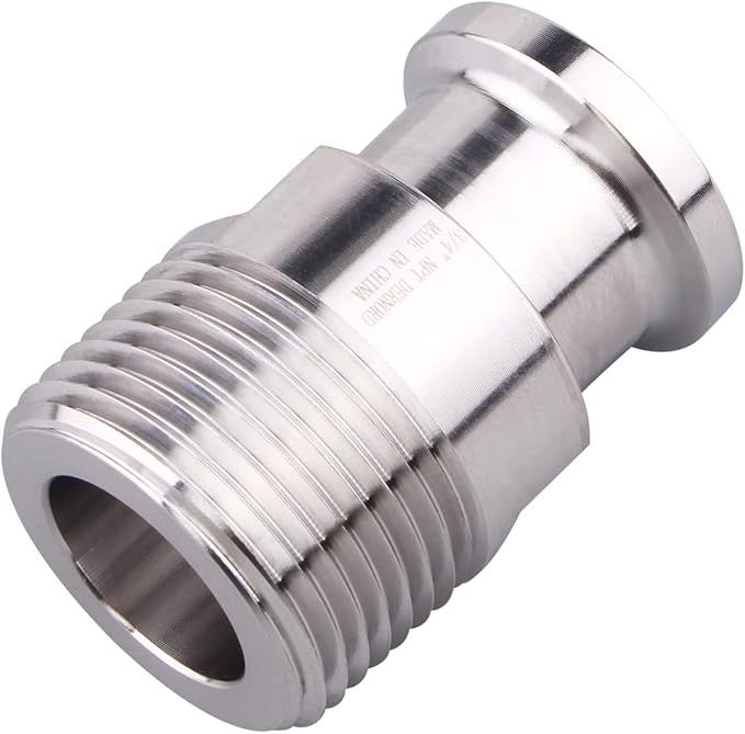 DERNORD 1/2" Tri clamp Adapter to 3/4 inch MNPT Thread Ferrule Sanitary Pipe Fitting