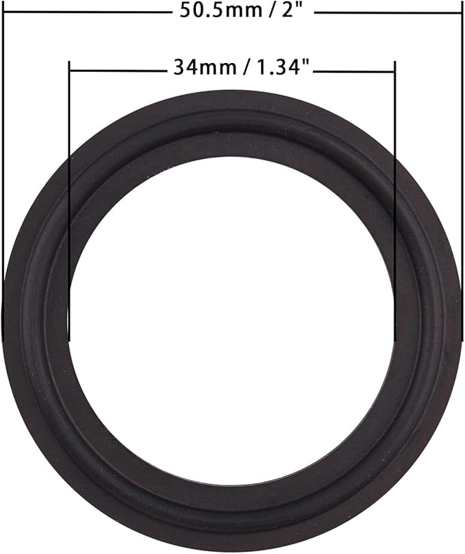 DERNORD 1.5" Buna-N (NBR) Sanitary Gasket Fits Tri-Clover Type Ferrule (Pack of 15)