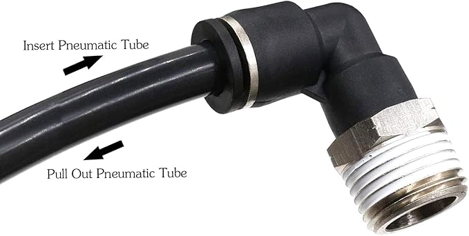 CEKER 5/16 Elbow Male Airlines Push Fittings 90 Degree Push to Connect Fittings Air Fittings, PL 5/16 Tubing Od x 1/2" Npt Thread Pneumatic Push In Connectors Quick Connect Tube Fittings 5Packs