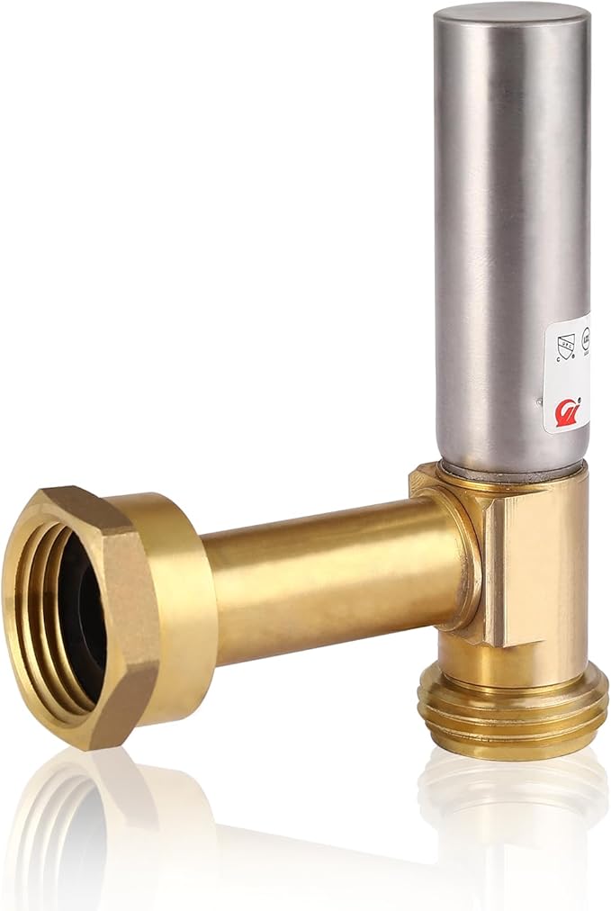 30-Pack HeSun Angle Water Hammer Arrestor for Washing Machine, 3/4" GHT Male x 3/4" GHT Female Connection, Stainless Steel Hammer Arrestor, Reduce Laundry Washer Knock Noise(HAMMER018-30)