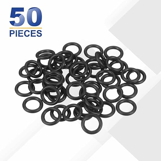 HARFINGTON 50pcs Nitrile Rubber O-Rings 11.5mm OD 7.5mm ID 2mm Width Metric Buna-N NBR Sealing Gasket Plumbing Sealing Repair O Rings for Car Auto Vehicle Repair Faucet Air Gas