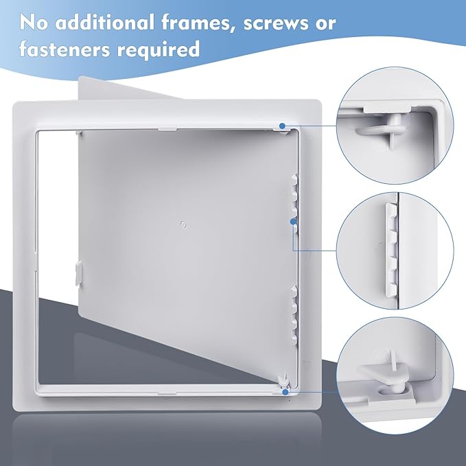 Donext Access Plumbing Panel for Drywall Ceiling, 14x14 in 2 PC Plastic Access Door, Wall Hole Cover Plate for Plumbing & Electrical & Wiring, White