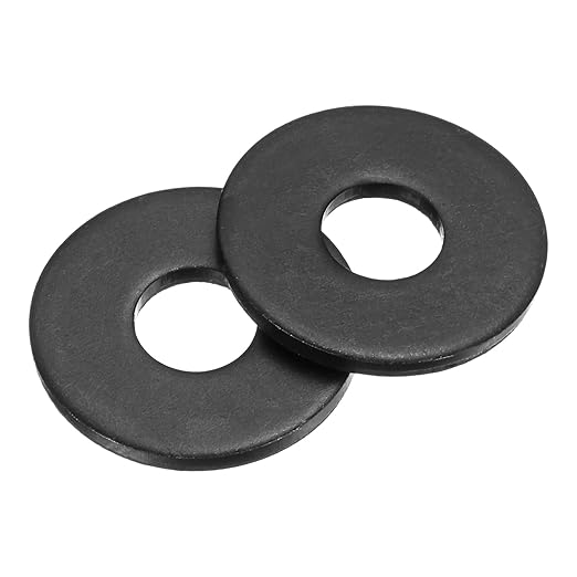 uxcell 100Pcs M6 Fender Washers, Carbon Steel Flat Washer 18mm OD, 1.5mm Thickness, Metal Gasket for Screws and Bolts, Black Oxide