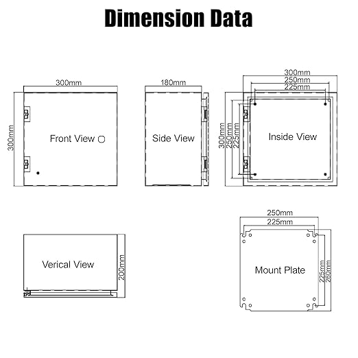 LeMotech Electrical Box 12 x 12 x 8 inch Junction Box, IP66 Waterproof Dustproof Steel Enclosure Wall-Mounted for Outdoor/Indoor Lockable with Equipment Mounting Plate