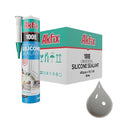 Akfix 100E RTV Grey Silicone Caulk (48x10.1 fl.oz.) - 100% Waterproof Silicone Sealant for Kitchen and Bathroom, Shower, Toilet, Sink, Window and Door, No Yellowing | Grey, 48 Pack