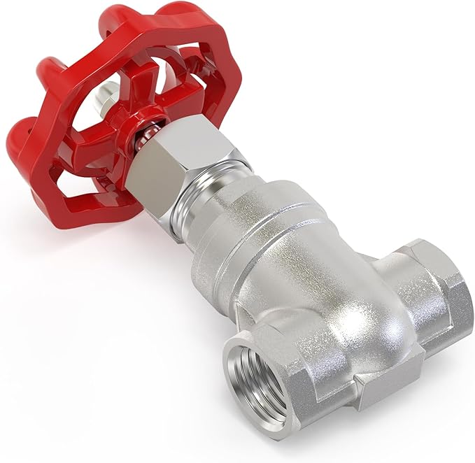 TAISHER 1PCS 304 Stainless Steel Gate Valve, 3/4" NPT Female Rotary Sluice Valve With Wheel Handle, For Water, Oil, Gas