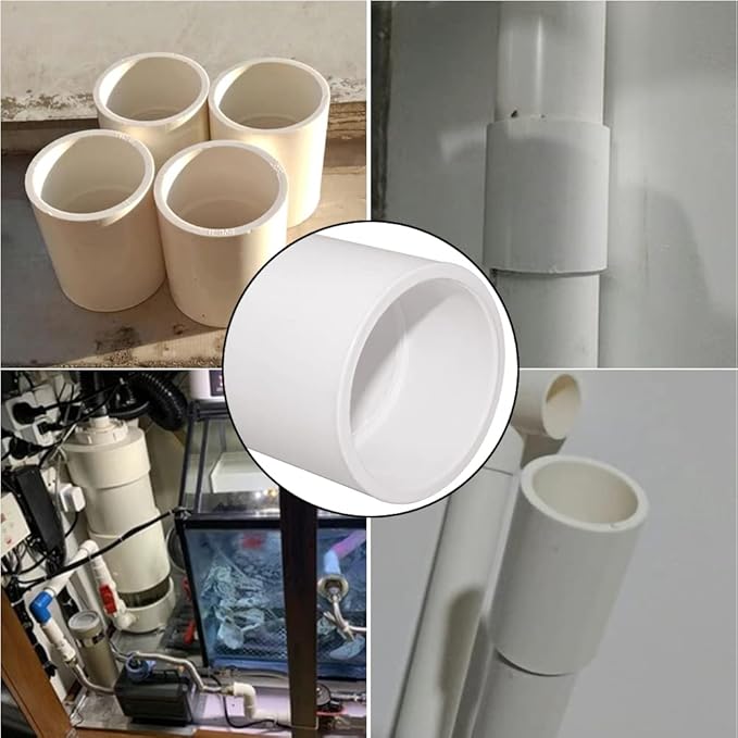 10PCS 1/2" PVC Pipe Fitting Coupling Connector Adapter Pipe Fitting Slip (Socket x Socket) Schedule 40 White Color