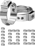100 Pack 3/4" PEX Cinch Clamps, Stainless Steel Single Ear Hose Clamps