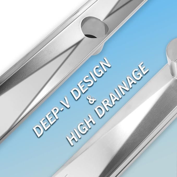 Linear Shower Drain 36", 304 Stainless Steel Floor Drain with Grid Drain Cover & Hair Strainer, Rectangular Shower Drain w/CUPC Certified, Brushed