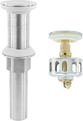 Bathroom Sink Drain,Drain Stopper Bathroom Sink Without Overflow,Small Cap Pop Up Drain Assembly with Detachable Strainer Basket,Built-in Anti-Clogging, Stainless Steel Nut Brushed Nickel