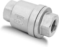 1/4" NPT Stainless Steel Spring Check Valve, WOG1000 NPT Thread unleaded In-Line Vertical Check Valve Non Return One Way Counterflow to Prevent the Medium Backflow for Oil Water Gas Air DN8